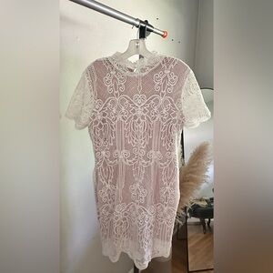 Large Beautiful white lace mini dress